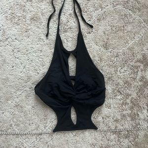 I am gia black halter top with beading